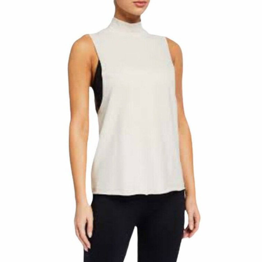 ALO YOGA Move Muscle Tank in Cream Small Turtleneck